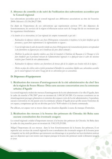 Rapport da la cour des comptes 2010 (Tome 2) - Transparency