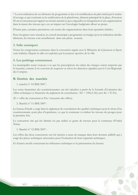 Rapport da la cour des comptes 2010 (Tome 2) - Transparency