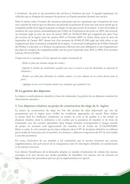 Rapport da la cour des comptes 2010 (Tome 2) - Transparency