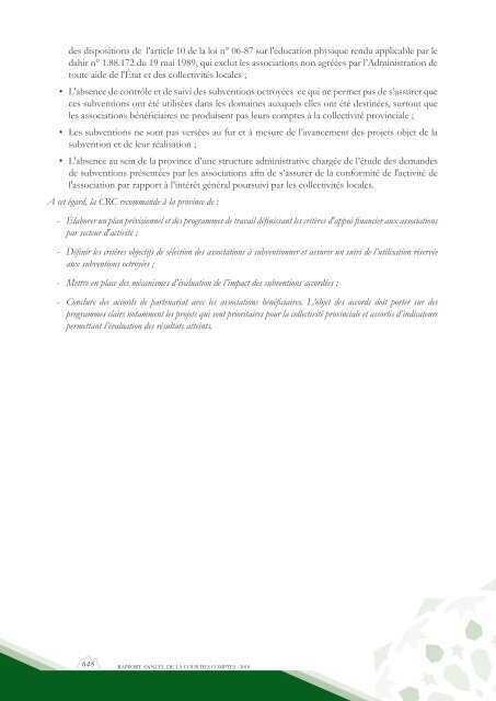 Rapport da la cour des comptes 2010 (Tome 2) - Transparency