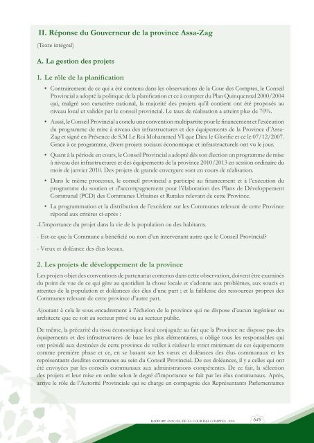 Rapport da la cour des comptes 2010 (Tome 2) - Transparency