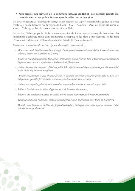 Rapport da la cour des comptes 2010 (Tome 2) - Transparency