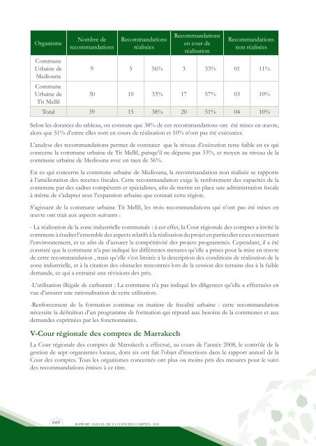 Rapport da la cour des comptes 2010 (Tome 2) - Transparency