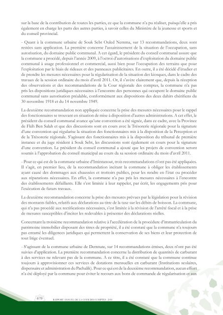 Rapport da la cour des comptes 2010 (Tome 2) - Transparency