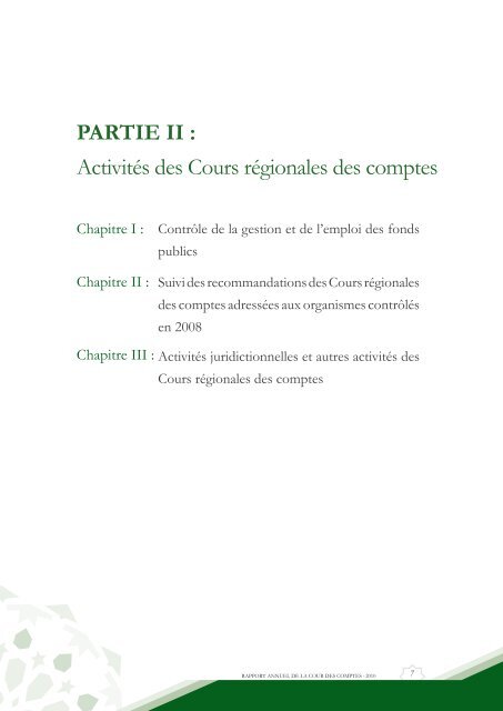 Rapport da la cour des comptes 2010 (Tome 2) - Transparency