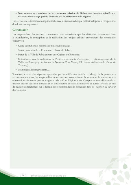 Rapport da la cour des comptes 2010 (Tome 2) - Transparency