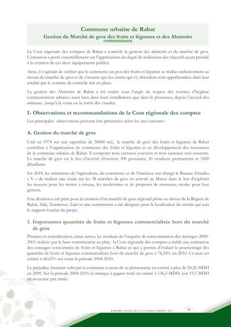 Rapport da la cour des comptes 2010 (Tome 2) - Transparency