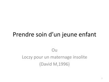 Prendre soin d'un jeune enfant - Petit Fichier