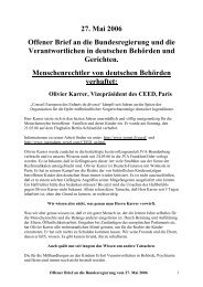 Staat und Menschenrechte Offener Brief 27. Mai 2006 - Petra Heller