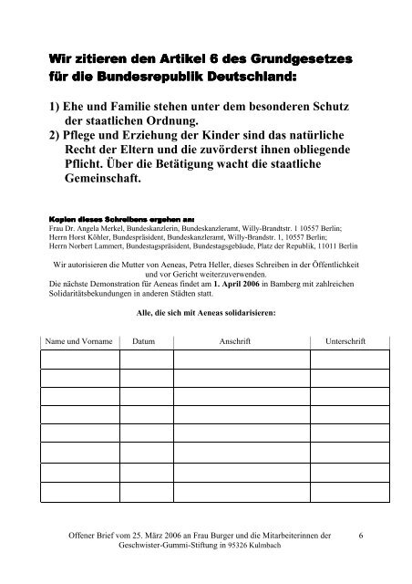 Offener Brief an Frau Burger und Mitarbeiter(innen) - Petra Heller