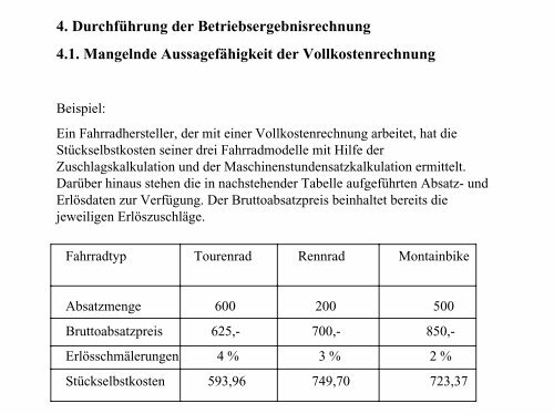 Deckungsbeitragsrechnung