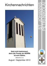 Kirchennachrichten - Petri-Nikolai und St. Johannis zu Freiberg