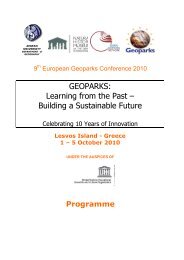 GEOPARKS: Learning from the Past â Building a Sustainable Future