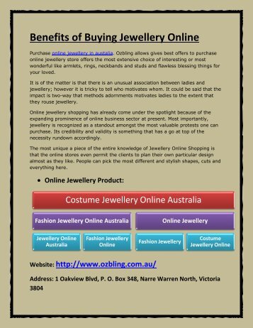 Benefits of Buying Jewellery Online