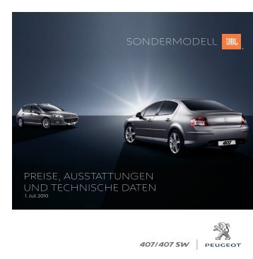 sondermodell preise, ausstattungen und ... - PEUGEOT Presse