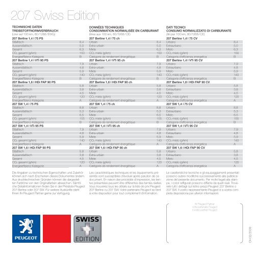 207 swiss edition - Peugeot