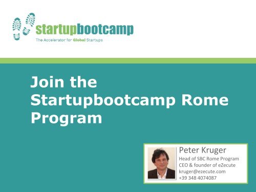 Go Global Now 2014 - Entrepreneurship 360° - Startup bootcamp Rome