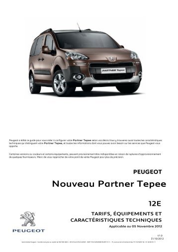 CT Nouveau Partner Tepee 12E v1.0.xlsx - Peugeot