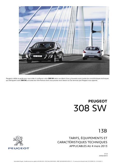 Bac de coffre pour Peugeot 308 SW (7 sièges)