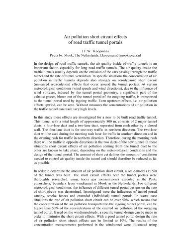 Air pollution short circuit effects of road traffic tunnel portals