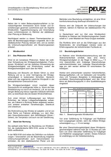 Umweltaspekte in der Bauleitplanung - PEUTZ CONSULT GmbH