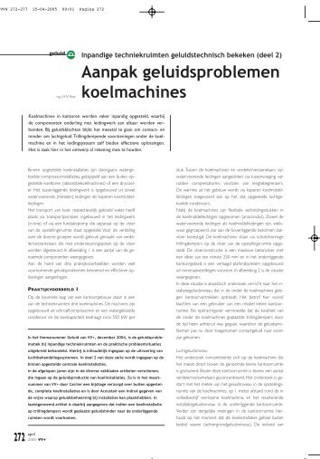 Aanpak geluidsproblemen koelmachines - Peutz