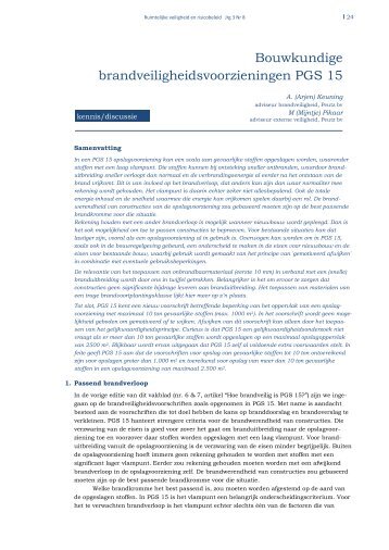 Bouwkundige brandveiligheidsvoorzieningen PGS 15 - Peutz