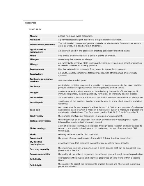 Abiotic arising from non-living organisms. Adjuvant a - The Pew ...