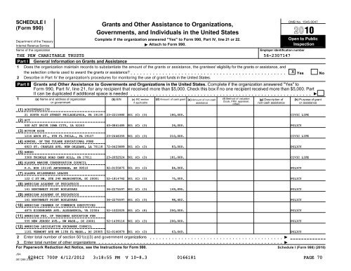 to Form 990 - The Pew Charitable Trusts