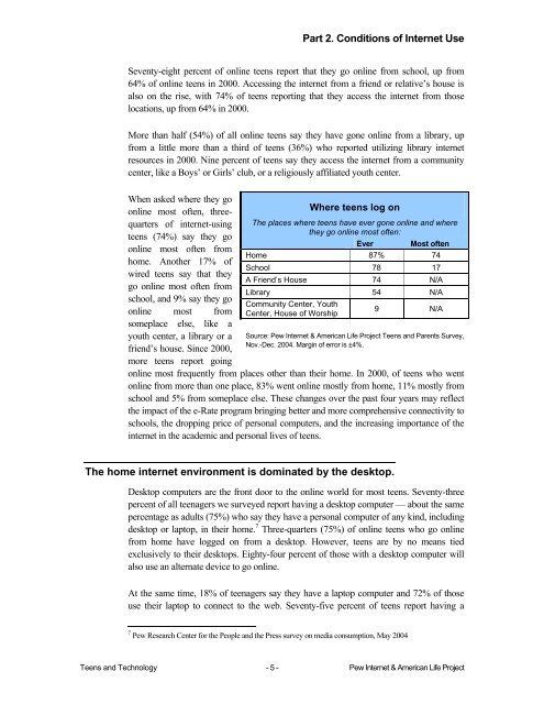 Teens and Technology - Pew Internet & American Life Project