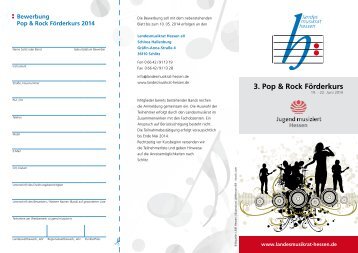 3. Pop und Rock Förderkurs Jugend musiziert Hessen