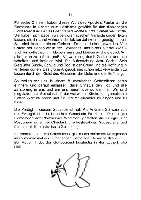 Pfarrblatt Nr. 7 -2012 - bei der Seelsorgeeinheit Pforzheim West