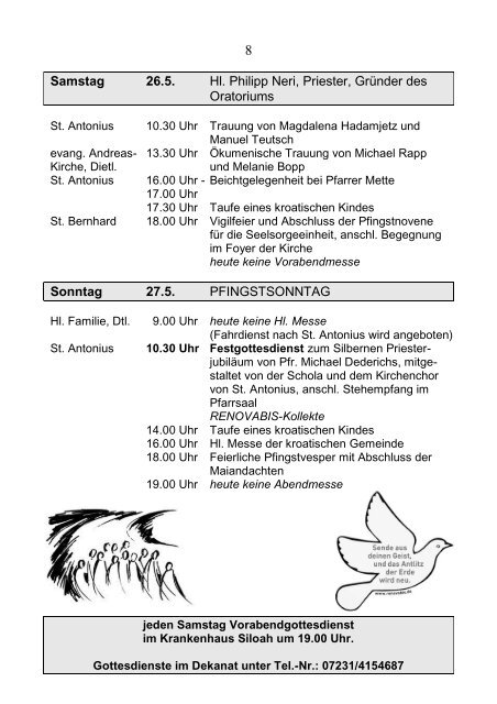 Pfarrblatt Nr. 7 -2012 - bei der Seelsorgeeinheit Pforzheim West