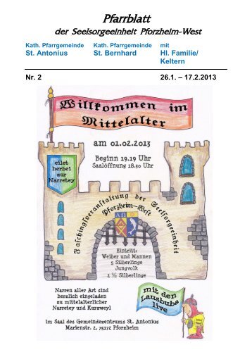 Pfarrblatt Nr. 2-3 - bei der Seelsorgeeinheit Pforzheim West