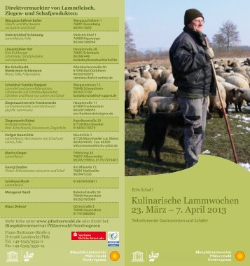 Kulinarische Lammwochen 23. MÃ¤rz â 7. April 2013