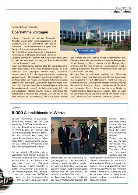 ferrum Ausgabe 4-2011 - PfalzMetall