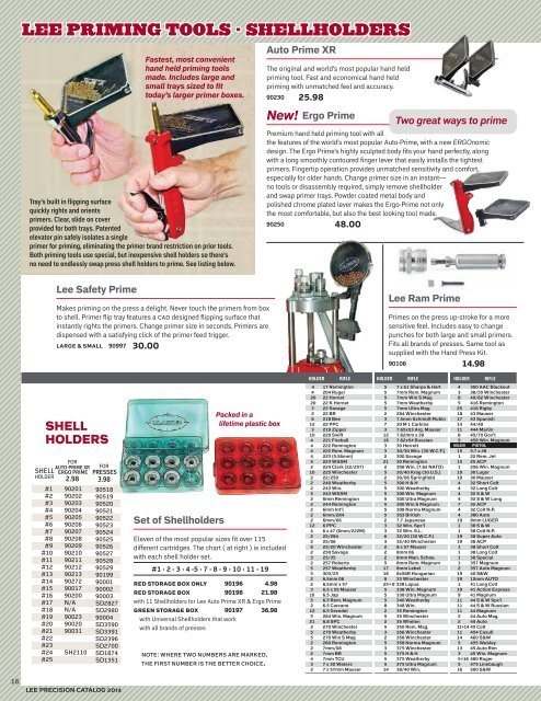 Catalogue Lee Precision 2014