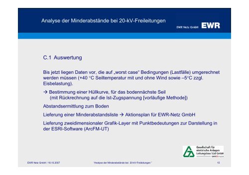 Analyse der MinderabstÃ¤nde bei 20-kV-Freileitungen ... - Pfalzwerke