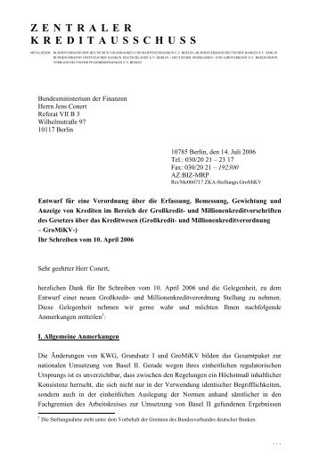 zentraler kreditausschuss - Verband deutscher Pfandbriefbanken