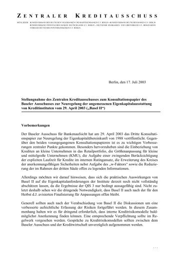 zentralerkreditaussch uss - Verband deutscher Pfandbriefbanken