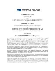 DEPFA BANK PLC DEPFA DEUTSCHE PFANDBRIEFBANK AG