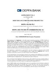 DEPFA BANK PLC DEPFA DEUTSCHE PFANDBRIEFBANK AG