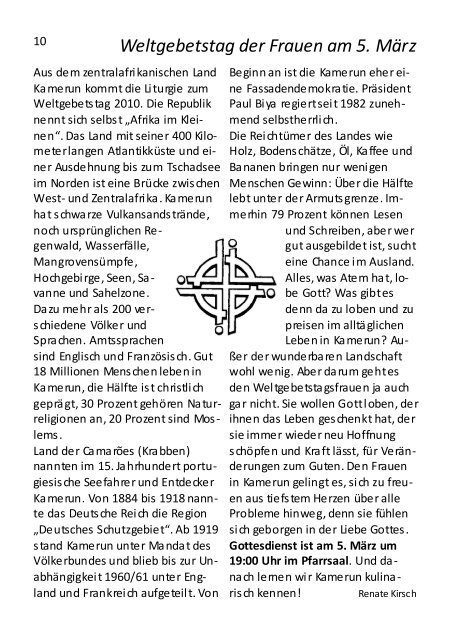 Ausgabe Februar - April 2010 - Website Pfarramt Kirchvers