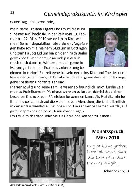 Ausgabe Februar - April 2010 - Website Pfarramt Kirchvers