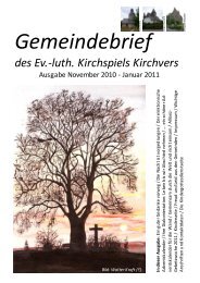 Ausgabe November 2010 - Januar 2011 - Website Pfarramt Kirchvers