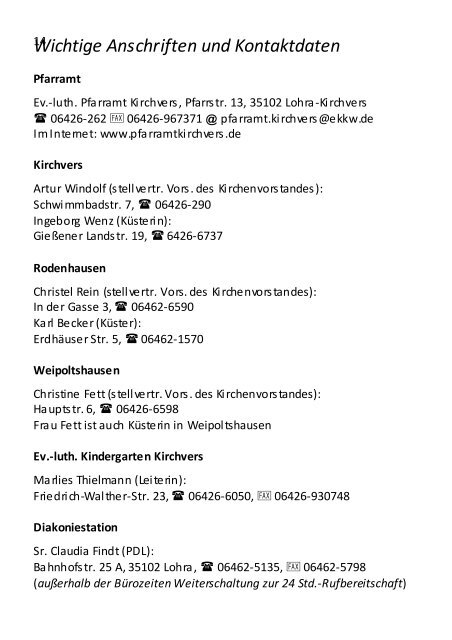 Ausgabe November 2010 - Januar 2011 - Website Pfarramt Kirchvers