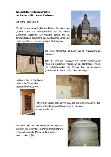 Artikel Baugeschichte - Website Pfarramt Kirchvers