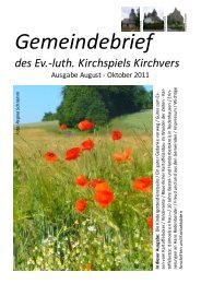Ausgabe August - Oktober 2011 - Website Pfarramt Kirchvers