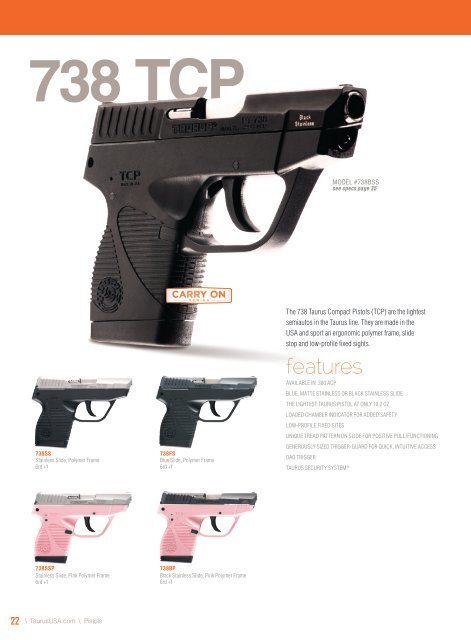 Catalogue Armes Taurus 2014