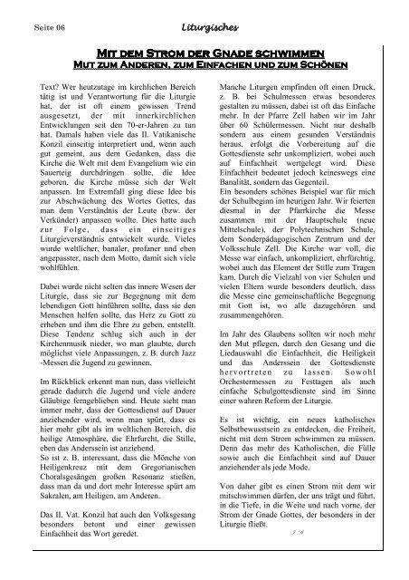 Nr. 87, Ausgabe 8, Oktober 2012, "Kirchenmusik" - Pfarre Zell am ...